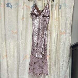 Linea Donatella Pink Paisley Chemise Slip M